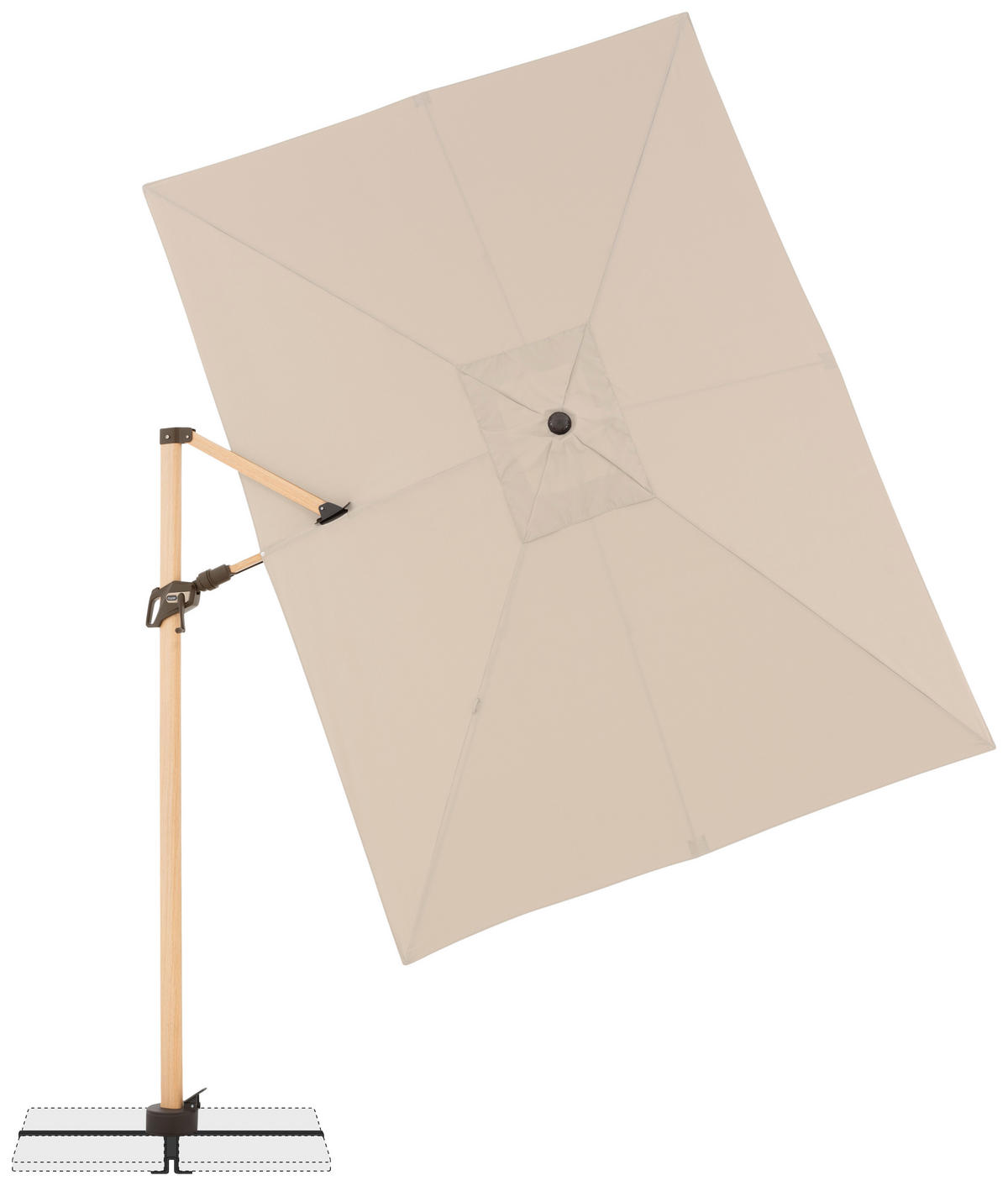 AMPELSCHIRM 300X220 cm Naturfarben  - Eschefarben/Naturfarben, Basics, Textil/Metall (300/220cm) - Doppler