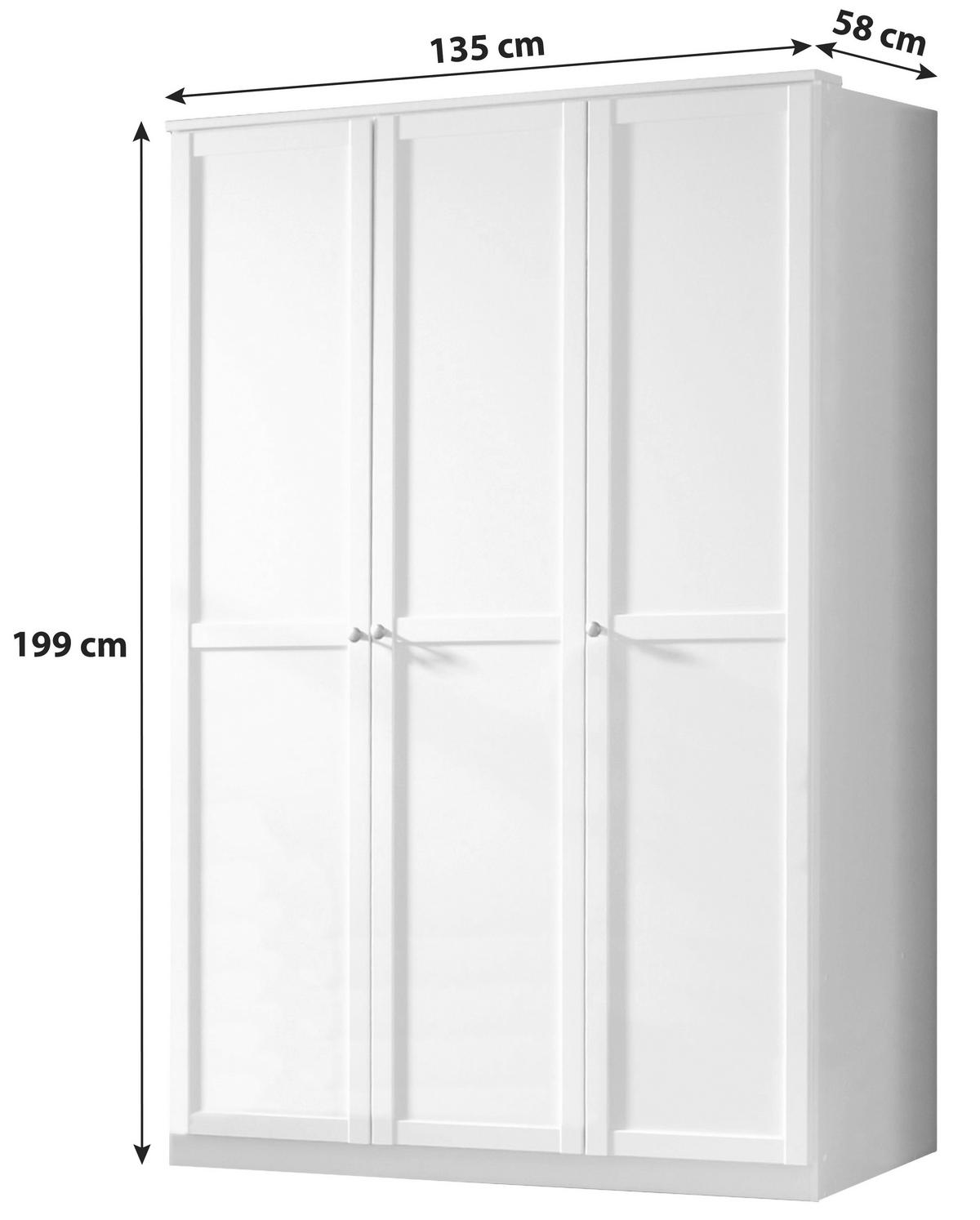 DREHTÜRENSCHRANK in Weiss  - Weiss/Zinkfarben, Lifestyle, Holzwerkstoff/Metall (135/199/58cm) - MID.YOU