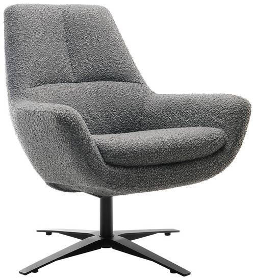 SESSEL in Bouclé Anthrazit  - Anthrazit/Schwarz, Modern, Textil/Metall (81/92/83cm) - Trendmanufaktur