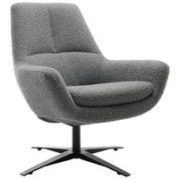 SESSEL in Bouclé Anthrazit  - Anthrazit/Schwarz, Modern, Textil/Metall (81/92/83cm) - Trendmanufaktur