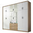 DREHTÜRENSCHRANK 12-türig Eichefarben, Weiß - Eichefarben/Weiß, Design, Holzwerkstoff/Kunststoff (275/231/56cm) - Carryhome