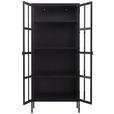 VITRINE in Schwarz  - Schwarz, Design, Glas/Metall (80/180/35cm) - Xora