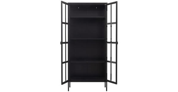 VITRINE in Schwarz - Schwarz, Design, Glas/Metall (80/180/35cm) - Xora