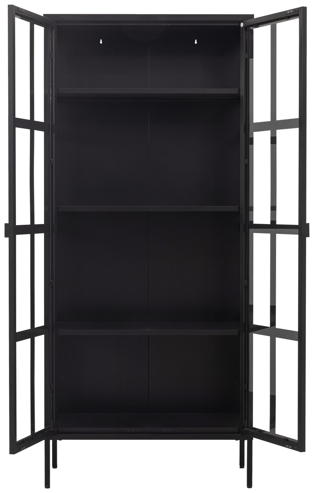 VITRINE  in Schwarz  - Schwarz, Design, Glas/Metall (80/180/35cm) - Xora