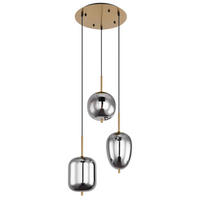 HÄNGELEUCHTE 46/120 cm  - Messingfarben, Design, Glas/Metall (46/120cm) - Globo