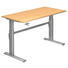 SCHREIBTISCH - Silberfarben/Ahornfarben, Design, Holzwerkstoff/Metall (160/72-119/80cm) SCHREIBTISCH - Silberfarben/Ahornfarben, Design, Holzwerkstoff/Metall (160/72-119/80cm)