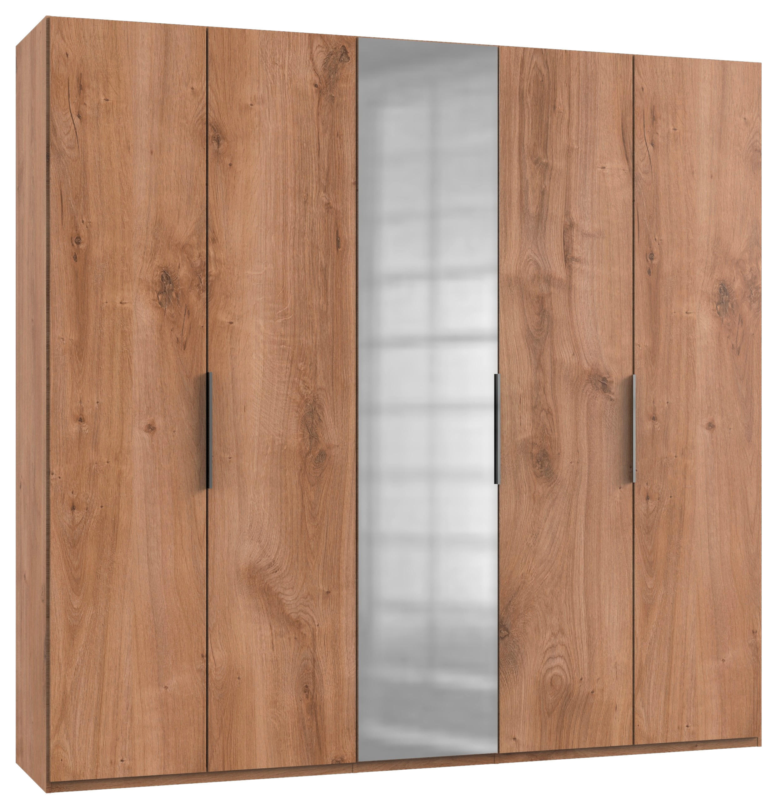 DREHTÜRENSCHRANK Eichefarben - Chromfarben/Eichefarben, Modern, Holzwerkstoff (250/236/58cm) - MID.YOU