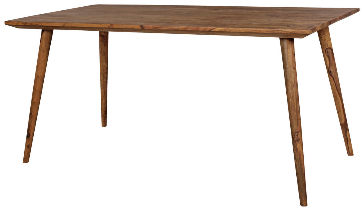 JEDILNA MIZA, masivno indijski rožni les barve indijskega rožnega lesa  - barve indijskega rožnega lesa, Design, les (160/80/76cm) - MID.YOU