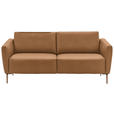 2-SITZER-SOFA  in Echtleder Haselnussfarben   - Eichefarben/Beige, Natur, Leder/Holz (207/86/87cm) - Valnatura