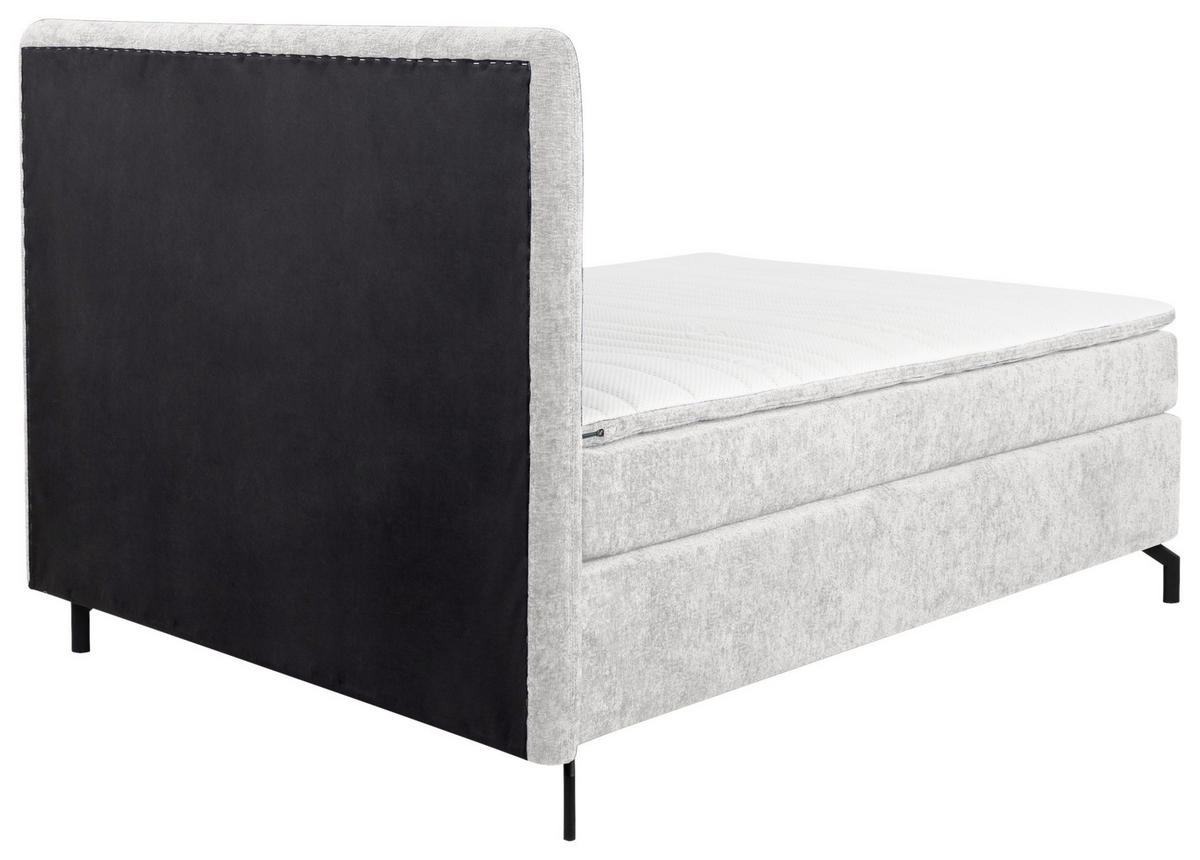 BOXSPRINGBETT 140/200 cm  in Hellgrau  - Hellgrau/Schwarz, Design, Textil/Metall (140/200cm) - Esposa