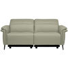 3-SITZER-SOFA Echtleder Hellgrau  - Hellgrau/Schwarz, Design, Leder/Metall (210/79/104cm) - Belluti