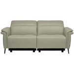 3-SITZER-SOFA  in Echtleder Hellgrau   - Hellgrau/Schwarz, Design, Leder/Metall (210/79/104cm) - Belluti