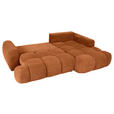 ECKSOFA in Flachgewebe Rostfarben  - Rostfarben/Schwarz, KONVENTIONELL, Kunststoff/Textil (274/174cm) - Carryhome
