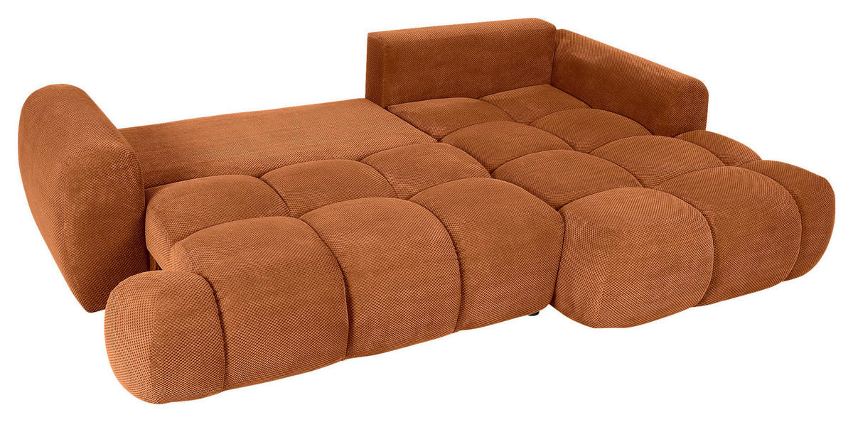 ECKSOFA in Flachgewebe Rostfarben  - Rostfarben/Schwarz, Konventionell, Kunststoff/Textil (274/174cm) - Carryhome