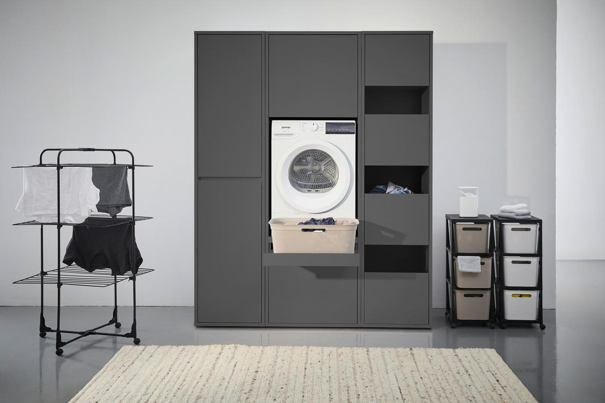 WASCHMASCHINENSCHRANK 67,5/151,8/67,5 cm  in Anthrazit  - Anthrazit, Basics, Holzwerkstoff (67,5/151,8/67,5cm) - Xora