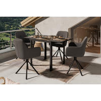 GARTENSTUHL Eisen Schwarz, Dunkelgrau  - Dunkelgrau/Schwarz, MODERN, Textil/Metall (58/86/57cm) - Ambia Garden