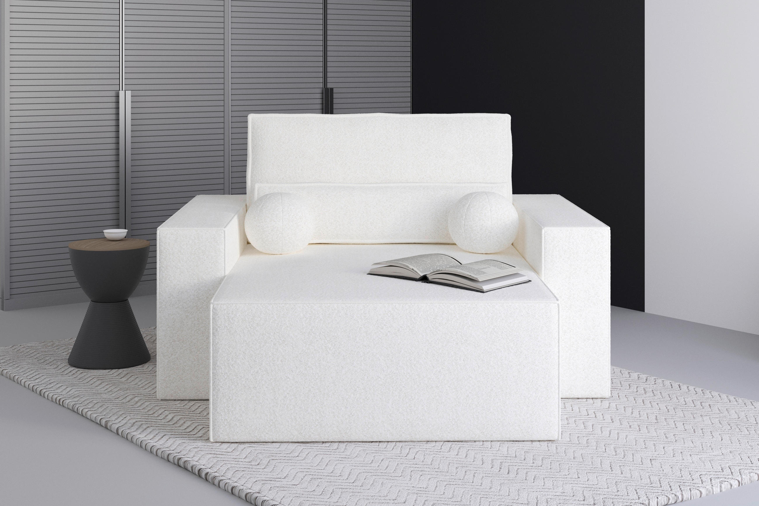 XXL-SESSEL - Schwarz/Weiß, Design, Kunststoff/Textil (146/85/162cm) - MID.YOU