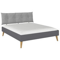 BETT 180/200 cm,  in Grau,  - Wildeiche/Grau, Design, Holz/Textil (180/200cm) - Carryhome