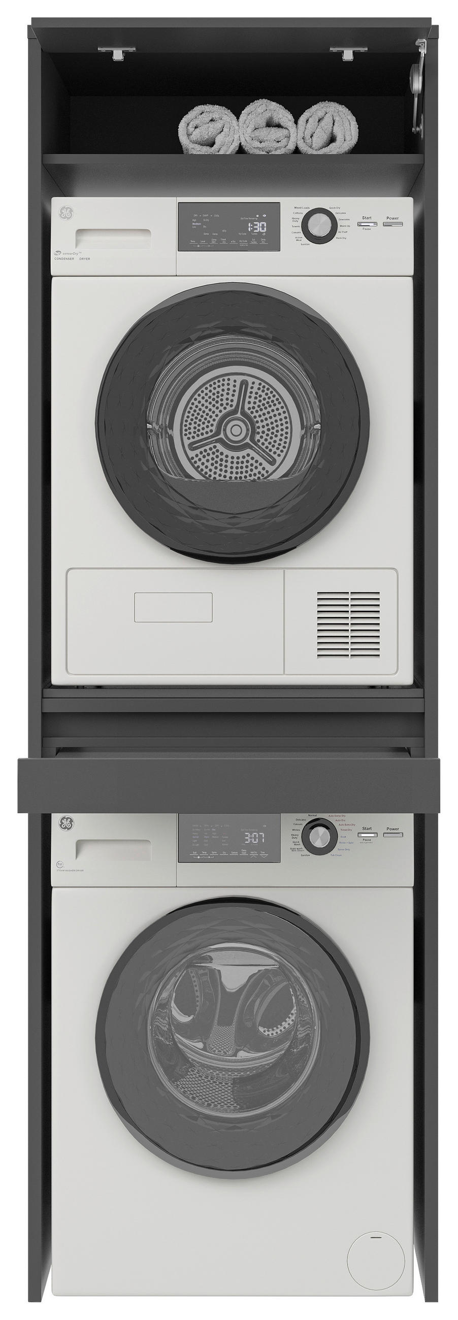 WASCHMASCHINENSCHRANK 67,5/210/67,5 cm  in Anthrazit  - Anthrazit, Basics, Holzwerkstoff (67,5/210/67,5cm) - Xora