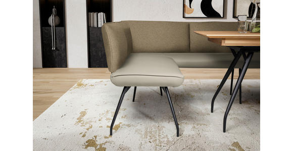 ECKBANK 225/165 cm  in Graubraun  - Graubraun/Schwarz, Design, Textil/Metall (225/165cm) - Moderano