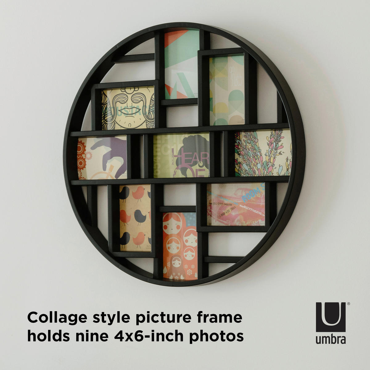 COLLAGEN-BILDERRAHMEN  Schwarz  - Schwarz, Design, Kunststoff (55,6/4,6/55,6cm) - Umbra