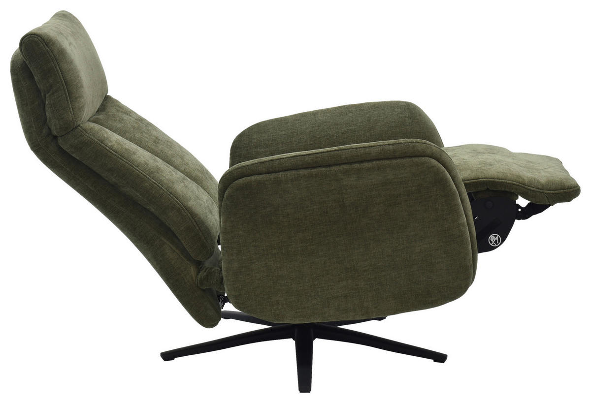 RELAXSESSEL Webstoff    - Schwarz/Grün, Design, Holz/Textil (75/109/84/148/84cm) - Livetastic