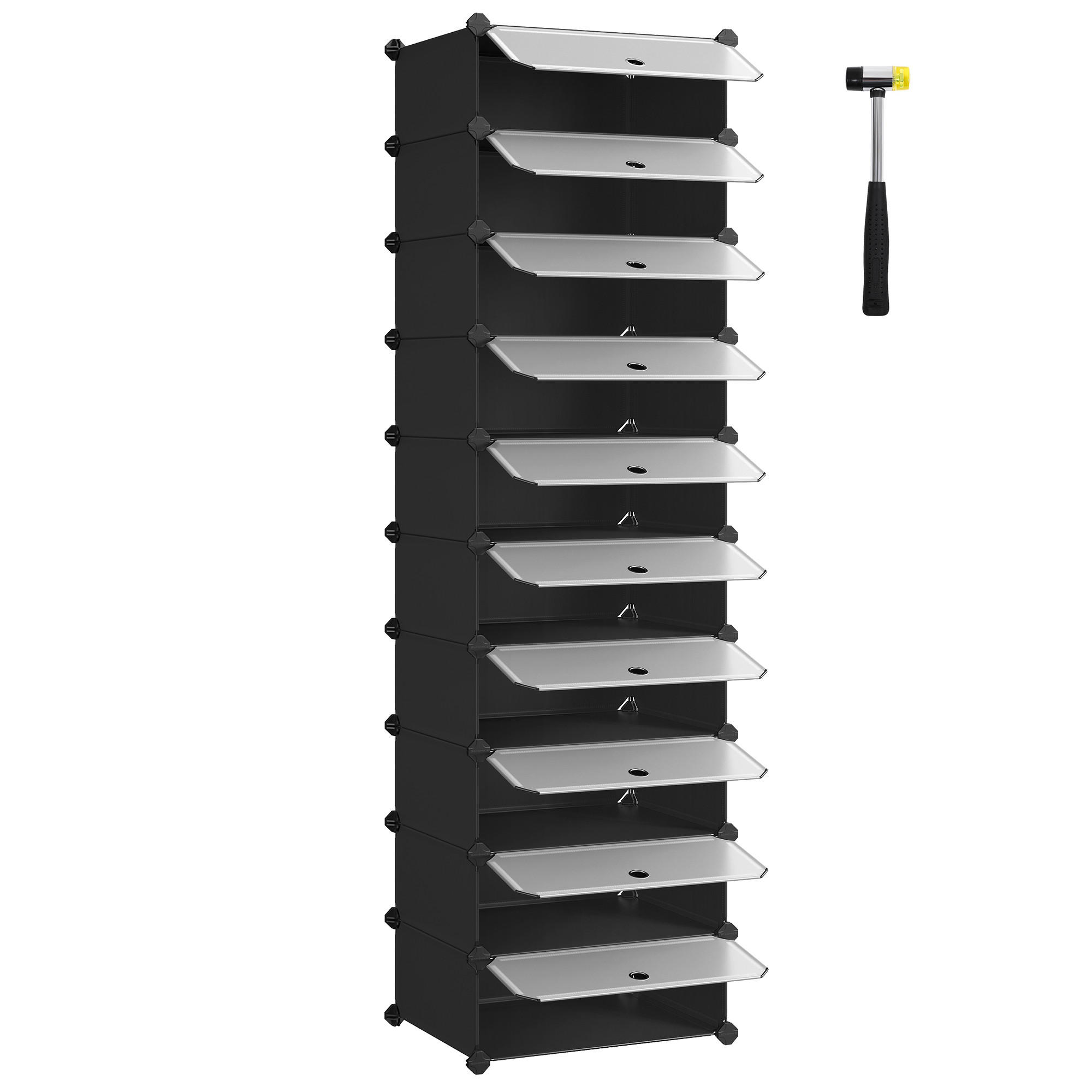 XXXL REGÁL NA TOPÁNKY, čierna, biela, 43/173/31 cm