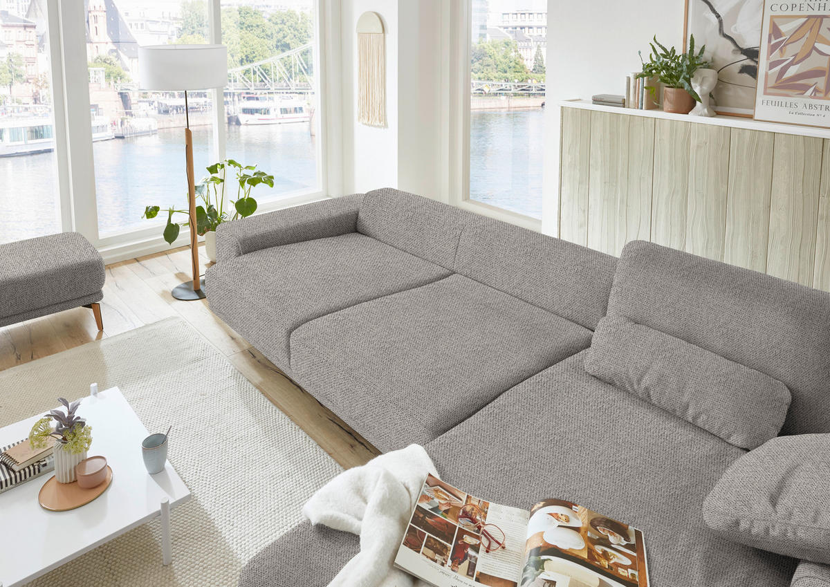 ECKSOFA in Flachgewebe Braun  - Wildeiche/Braun, Design, Holz/Textil (334/193cm) - Niels Andersson