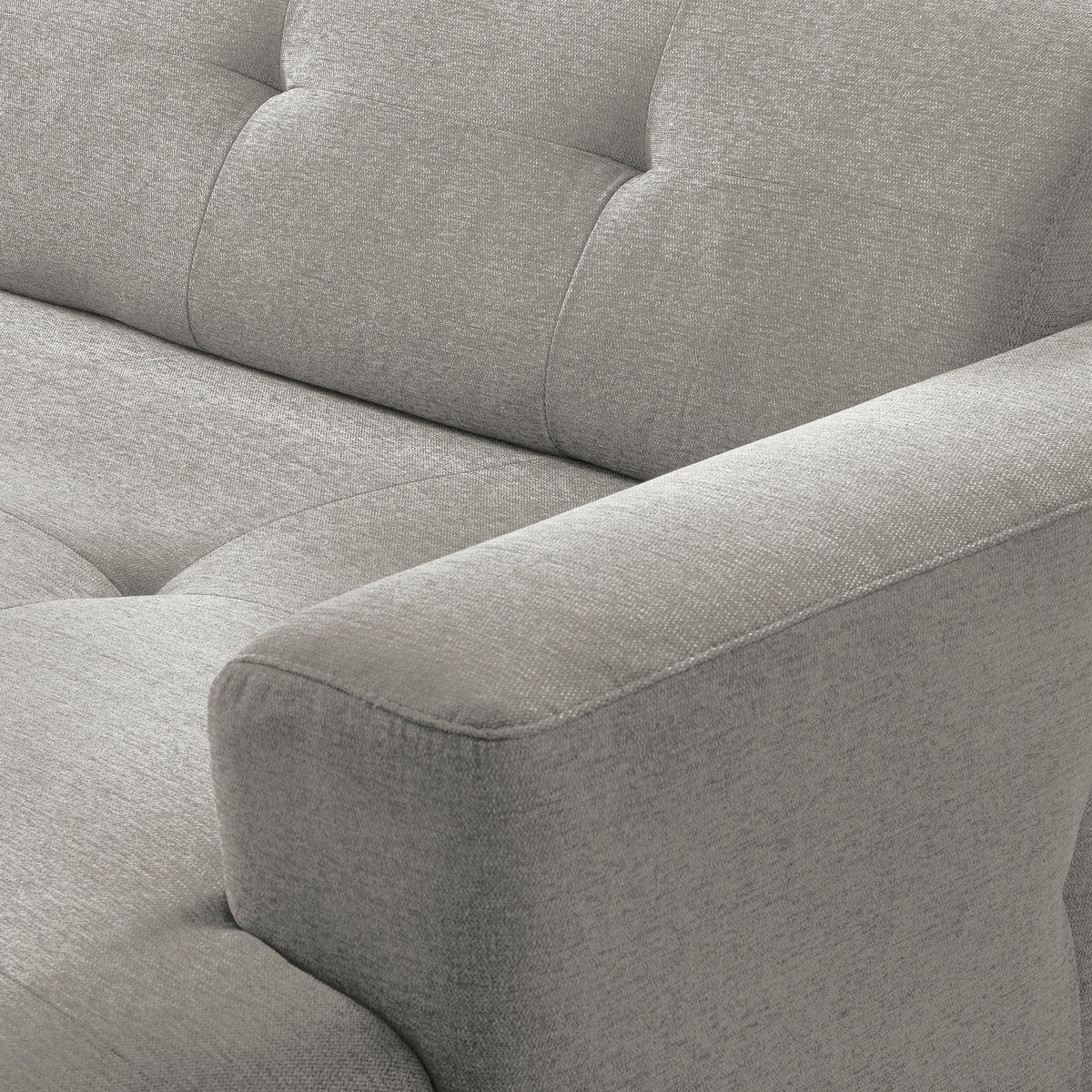 ECKSOFA AUSTIN Hellgrau Flachgewebe Sitztiefenverstellung  - Hellgrau/Schwarz, Design, Kunststoff/Textil (286/169cm) - Livetastic