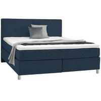 BOXSPRINGBETT 160/200 cm  in Blau  - Chromfarben/Blau, Konventionell, Kunststoff/Textil (160/200cm) - Voleo