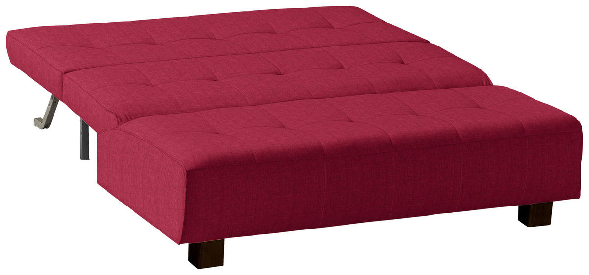 SCHLAFSOFA in Textil Rot  - Rot/Schwarz, Design, Textil/Metall (165/92/102cm) - Novel