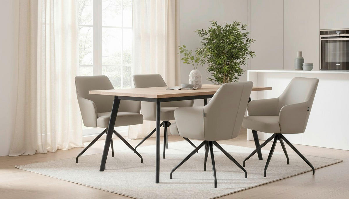 STOLICA S NASLONOM ZA RUKE  crna, taupe  drvo, metal, koža      - crna/taupe, Moderno, koža/drvo (57,5/83,5/63cm) - Livetastic