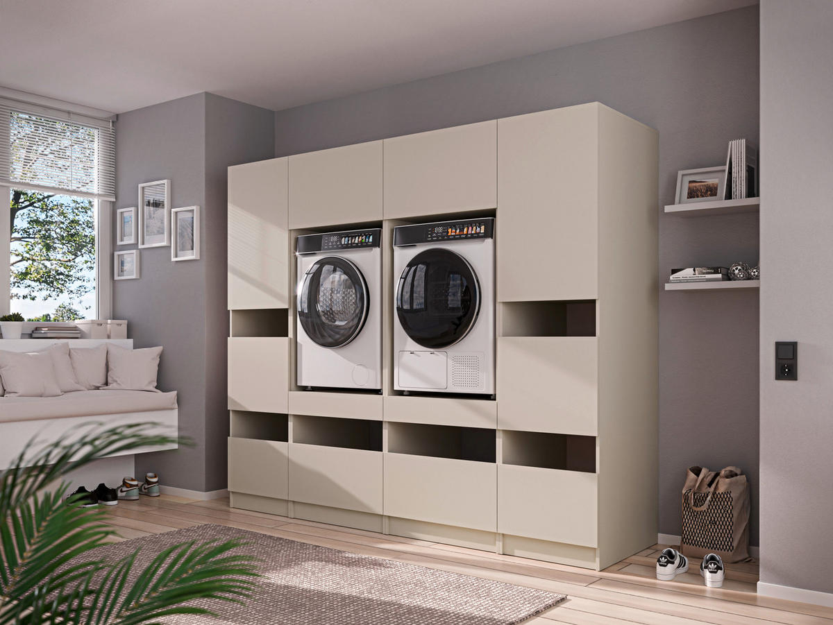 MEHRZWECKSCHRANK 50/200/68 cm  in Kaschmir  - Kaschmir/Schwarz, Design, Holzwerkstoff/Metall (50/200/68cm) - Milino