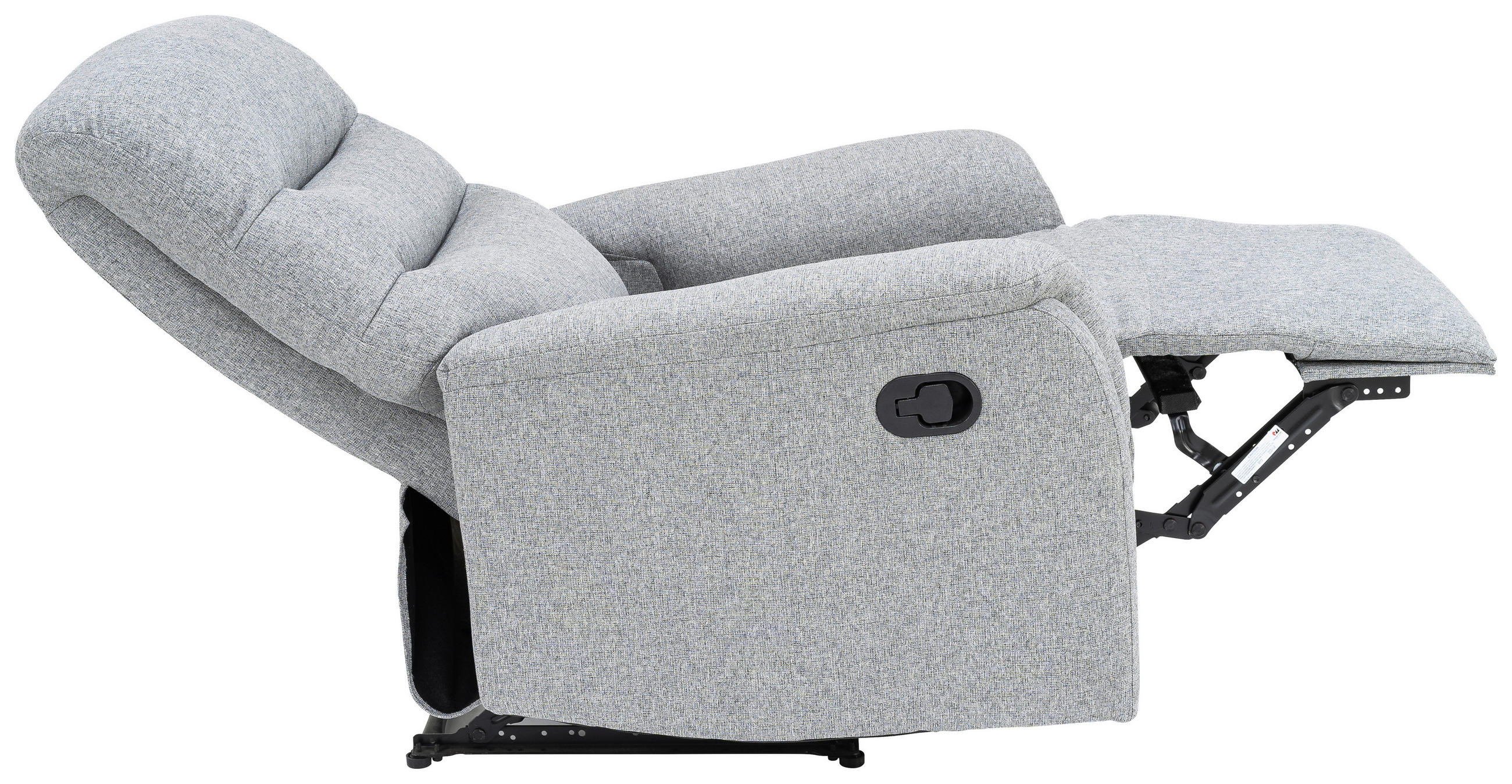 FERNSEHSESSEL Webstoff Grau  - Schwarz/Grau, KONVENTIONELL, Textil/Metall (78,5/105-84/91-162,5cm) - P & B