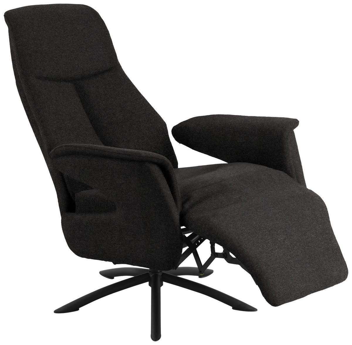 RELAXSESSEL Webstoff Relaxfunktion, Kopfteilverstellung    - Anthrazit/Schwarz, Design, Textil/Metall (73/108/86cm) - Welnova