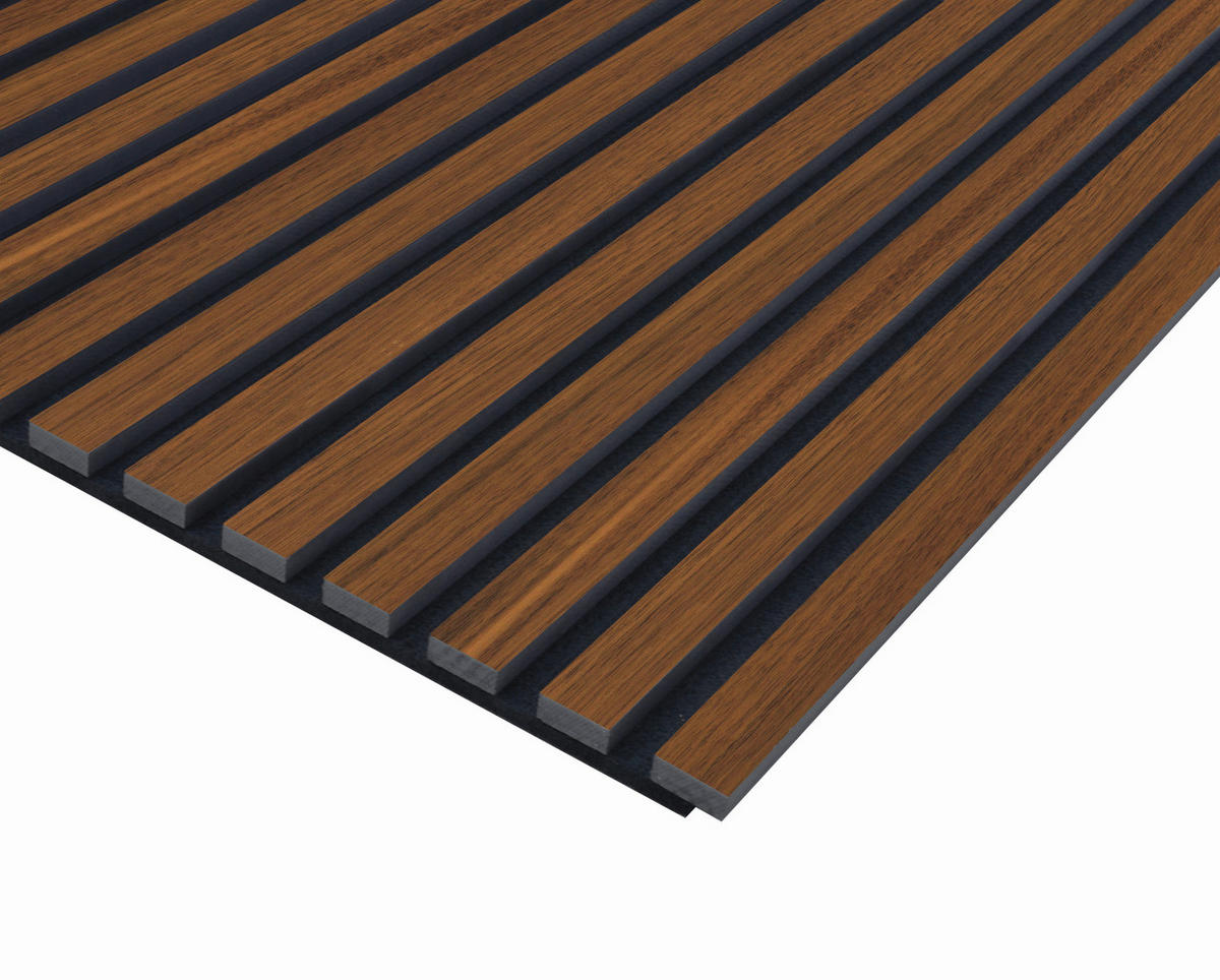 AKUSTIKPANEEL Walnuss lackiert furniert 57.25/1.9/240 cm  - Walnussfarben, KONVENTIONELL, Holz/Textil (57.25/1.9/240cm)