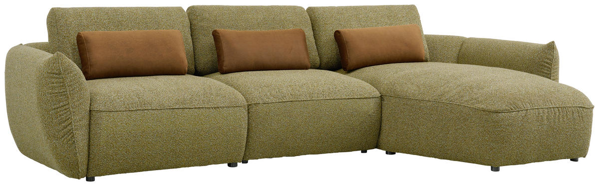 ECKSOFA Coperta Dunkelgrün Chenille Rückenkissen, Nierenkissen  - Dunkelgrün/Schwarz, Design, Kunststoff/Textil (340/190cm) - Belluti