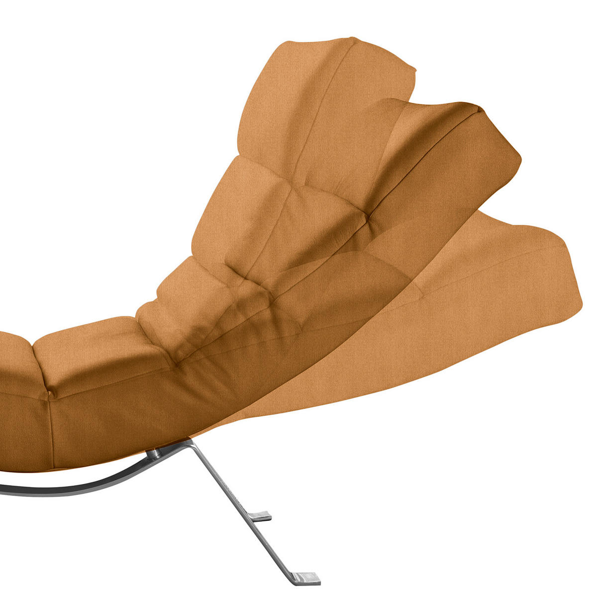 RELAXLIEGE SWING Mikrofaser Cognac  - Cognac/Silberfarben, Design, Textil/Metall (65/65-95/171cm) - Livetastic