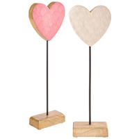 DEKOHERZ - Rosa/Weiß, LIFESTYLE, Holz (13,0/5,0/35,0cm)