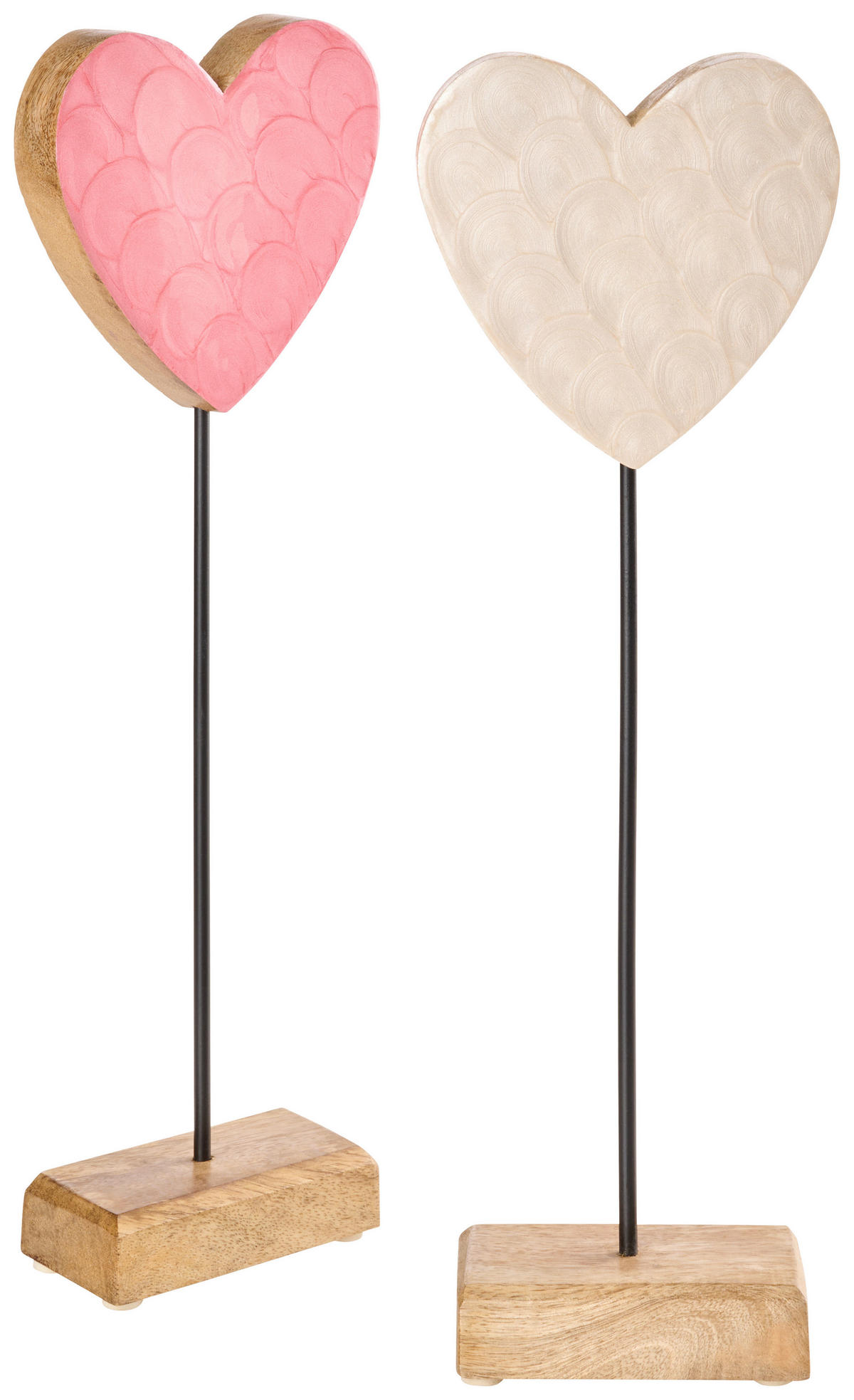 DEKOHERZ - Rosa/Weiß, LIFESTYLE, Holz (13,0/5,0/35,0cm)