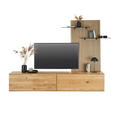 WOHNWAND 2-teilig  in Eichefarben  242/160/50 cm  - Eichefarben, Design, Glas/Holz (242/160/50cm) - Dieter Knoll