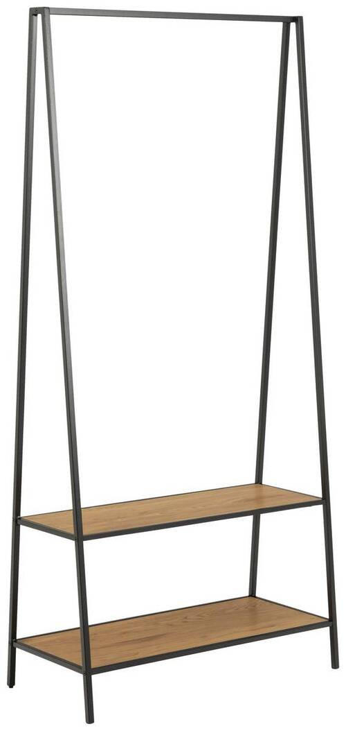 KLEIDERSTÄNDER in Schwarz, Wildeiche 77/165/37 cm - Wildeiche/Schwarz, Trend, Holzwerkstoff/Metall (77/165/37cm)