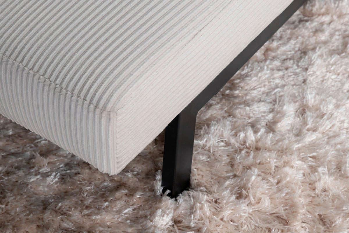 SCHLAFSOFA in Cord Schwarz, Beige  - Beige/Schwarz, Design, Textil/Metall (180/80/55cm) - Livetastic