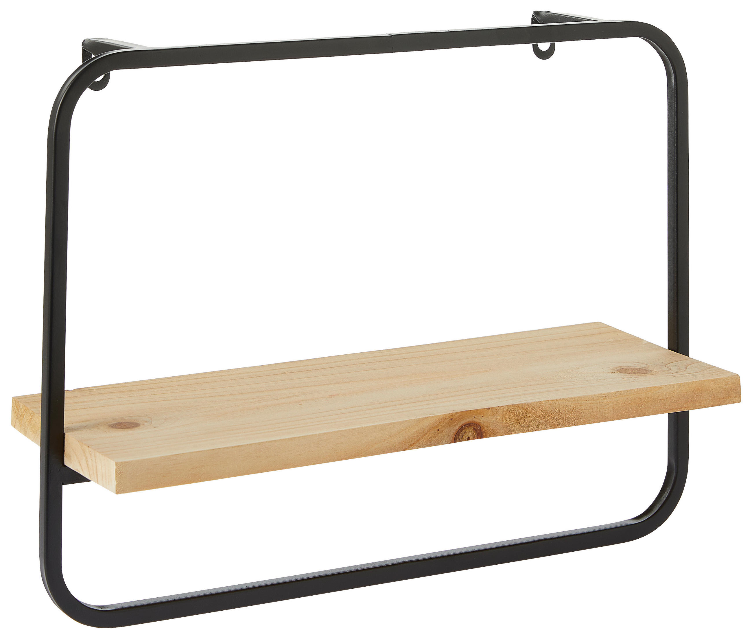 WANDREGAL - Schwarz, Basics, Holz/Metall (40/15/30cm) - Ambia Home
