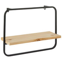 WANDREGAL  - Schwarz, Basics, Holz/Metall (40/15/30cm) - Ambia Home