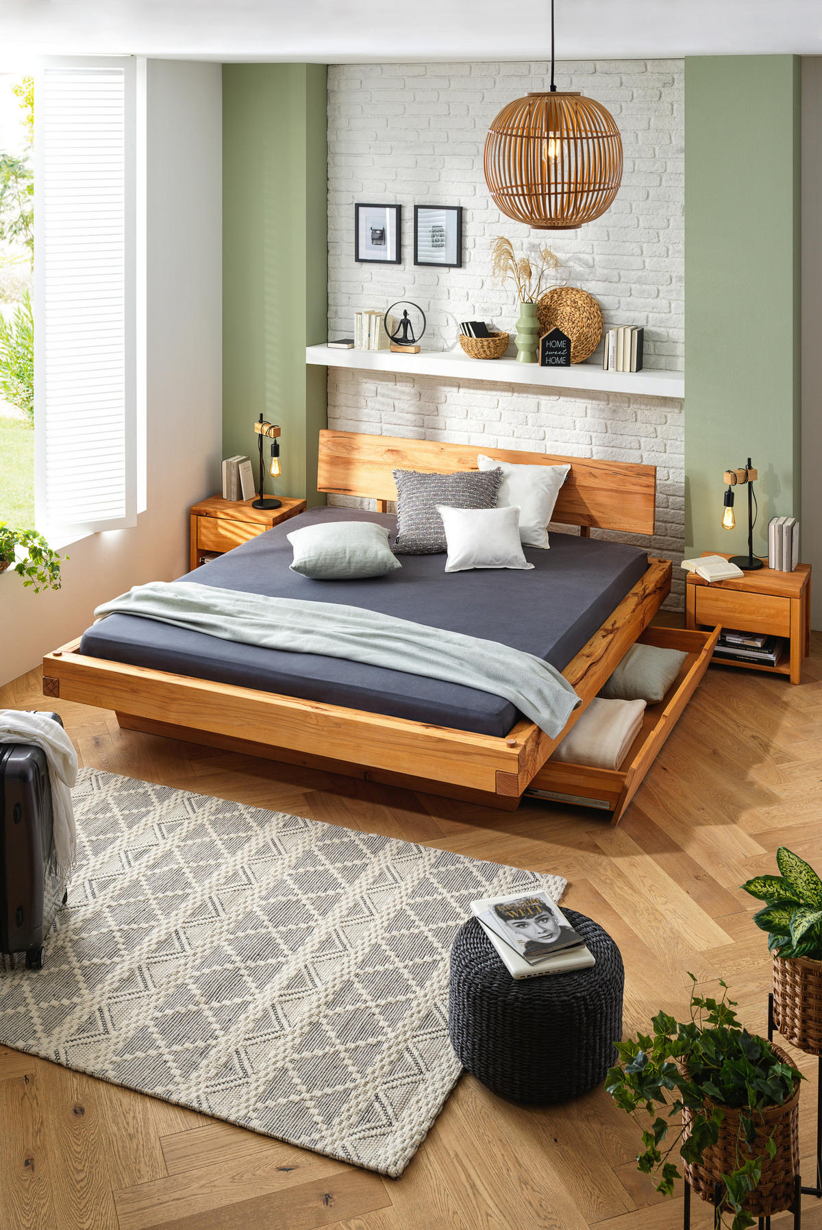 TRÁMOVÁ POSTEL, 180/200 cm, barvy buku - barvy buku, Lifestyle, dřevo (180/200cm) - Linea Natura