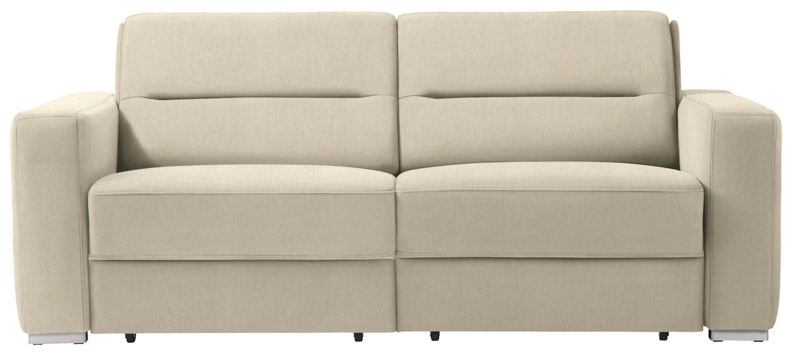 SCHLAFSOFA  in Sandfarben  - Sandfarben, KONVENTIONELL, Textil/Metall (202/86/92cm) - Sedda