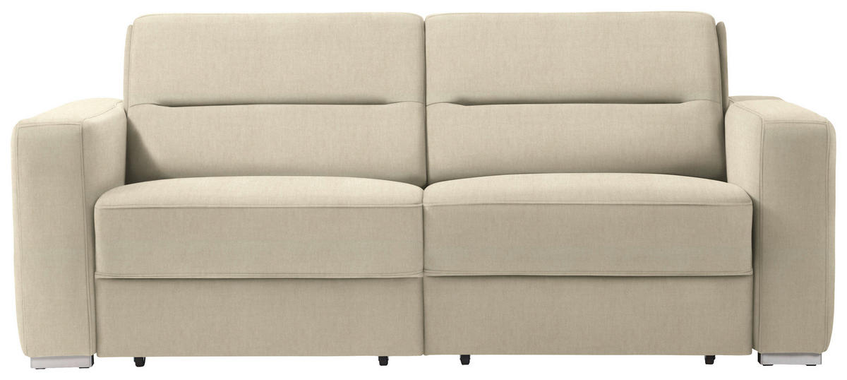 SCHLAFSOFA Sandfarben Stoffauswahl, Schlafen auf Sitzhöhe, einzeln ausziehbar  - Sandfarben, Konventionell, Textil/Metall (202/86/92cm) - Sedda