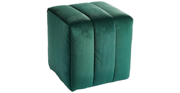 HOCKER in Textil Grün  - Grün, Design, Textil (43/50/43cm) - Novel