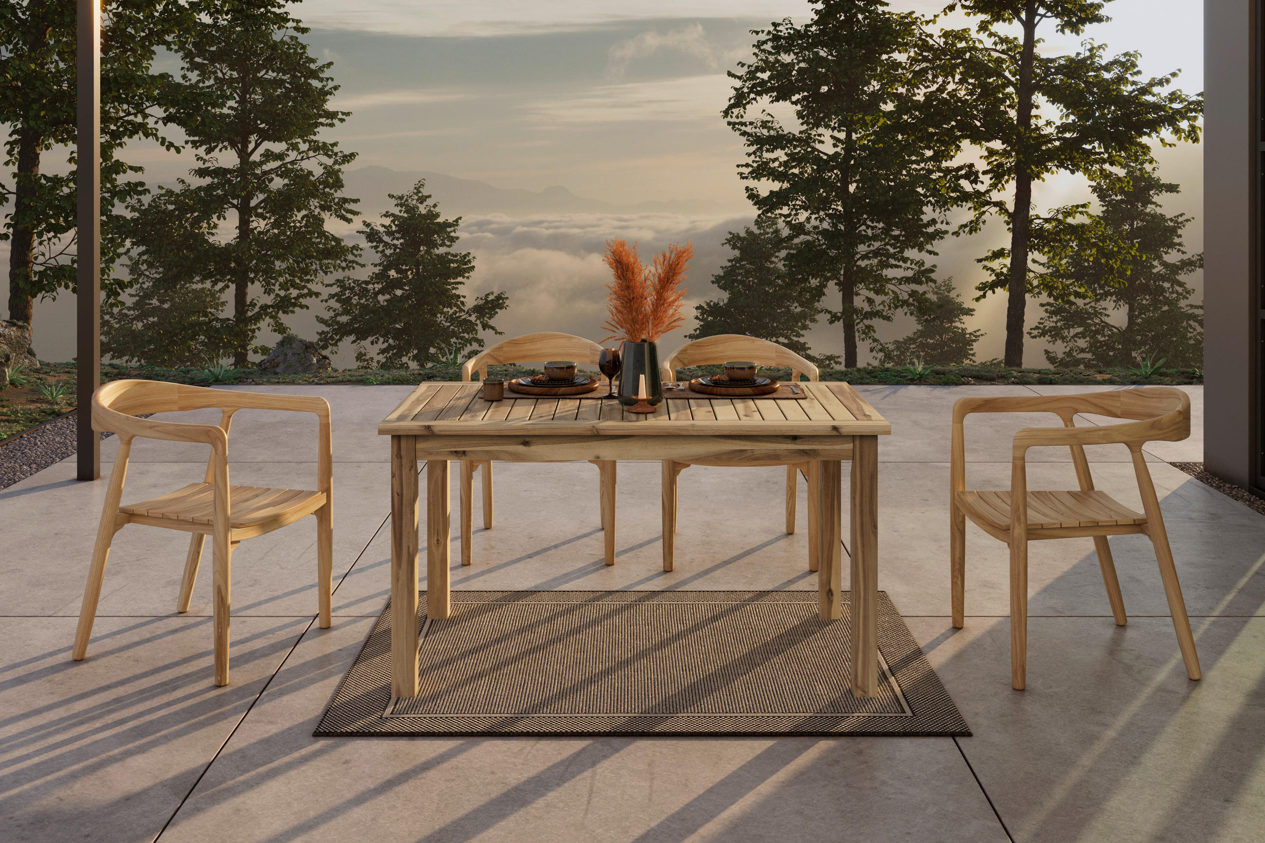 GARTENTISCH 140/80/76 cm Holz rechteckig  - Akaziefarben, Basics, Holz (140/80/76cm) - Ambia Garden